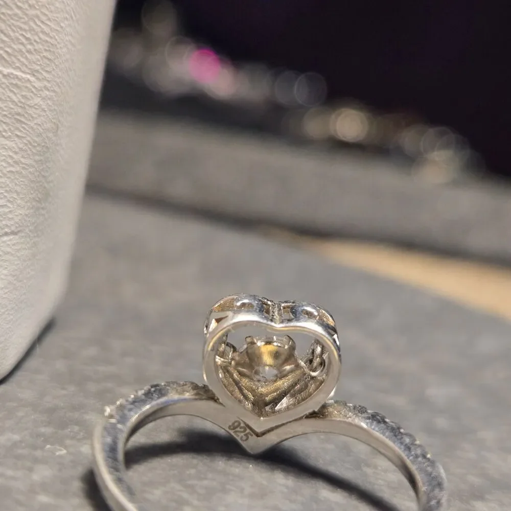Mobile Heart vintage sterling silver ring sz 6